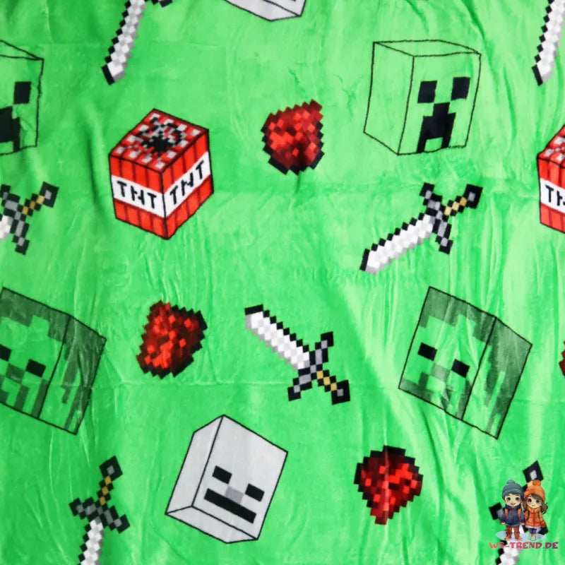 Minecraft Creeper Zombie Fleecedecke Kuscheldecke - WS-Trend.de Kinder leichte 110x150