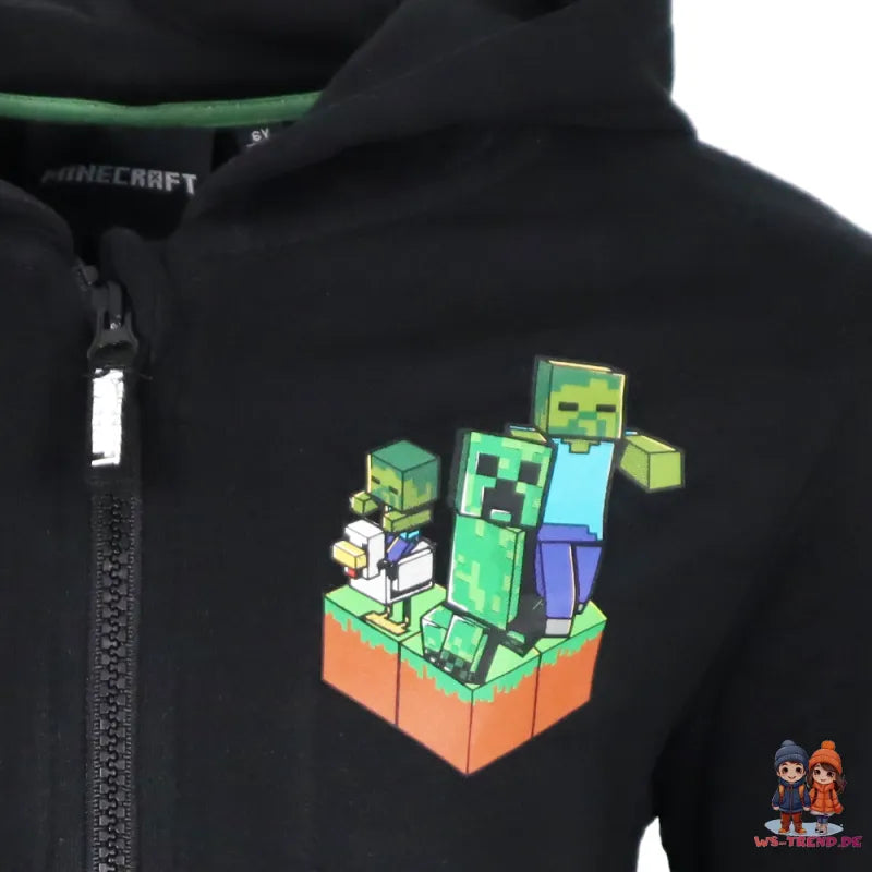 Minecraft Creeper Zombie Kinder Hoodie Kapuzenpullover Pulli Pullover WS Trend.de 128 140