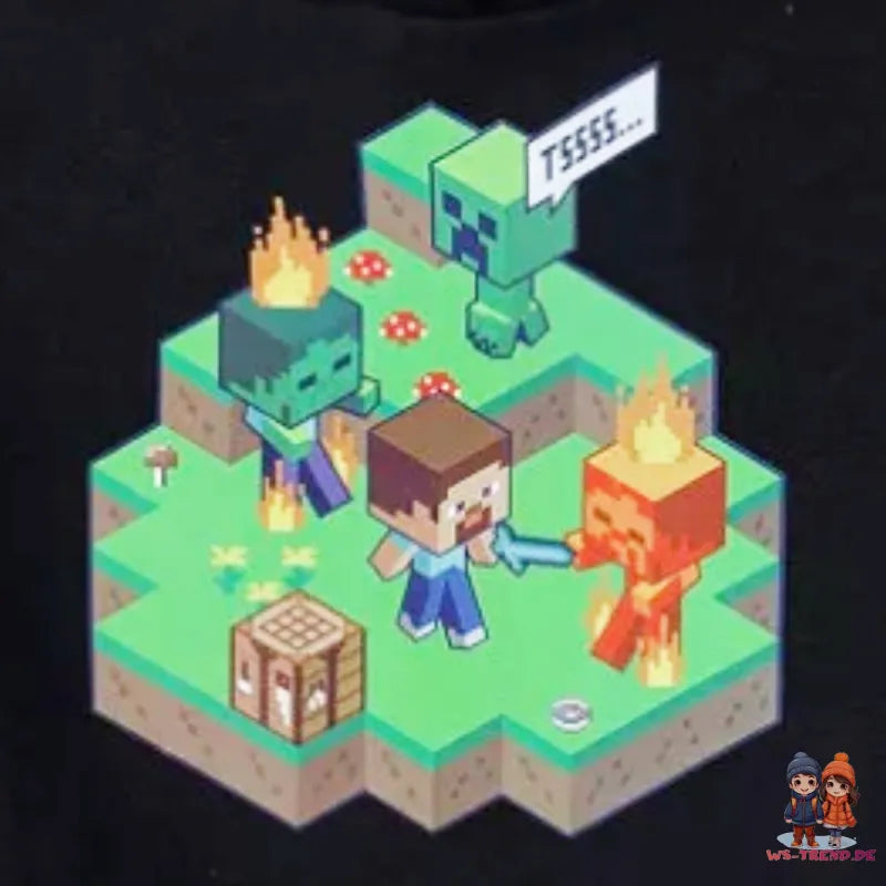 Minecraft Diamond Steve Kinder Hoodie Kapuzenpullover Pulli Pullover - WS-Trend.de 128-152