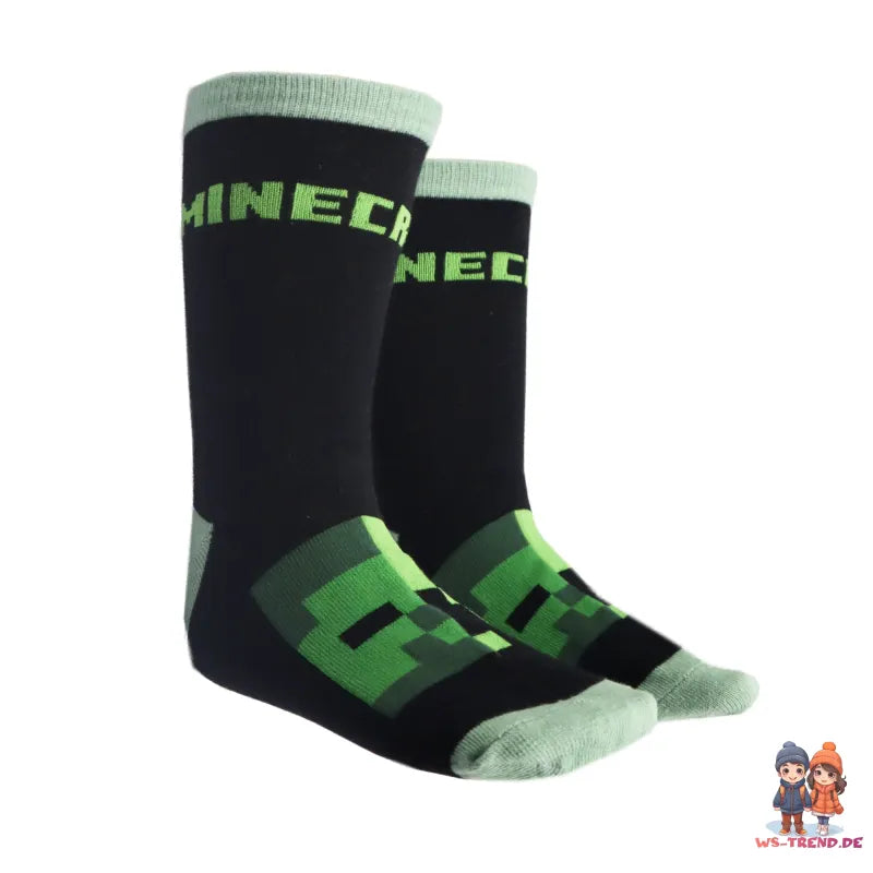 Minecraft Creeper Zombie Kinder Jungen lange Socken 6er Pack - WS-Trend.de Gr 27 bis 38