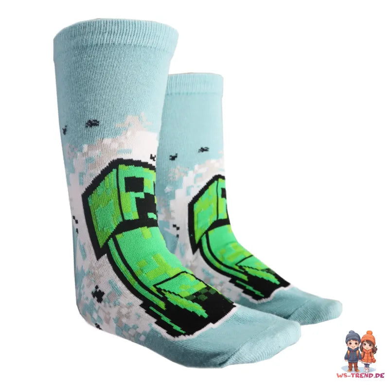 Minecraft Creeper Zombie Kinder Jungen lange Socken 6er Pack - WS-Trend.de Gr 27 bis 38