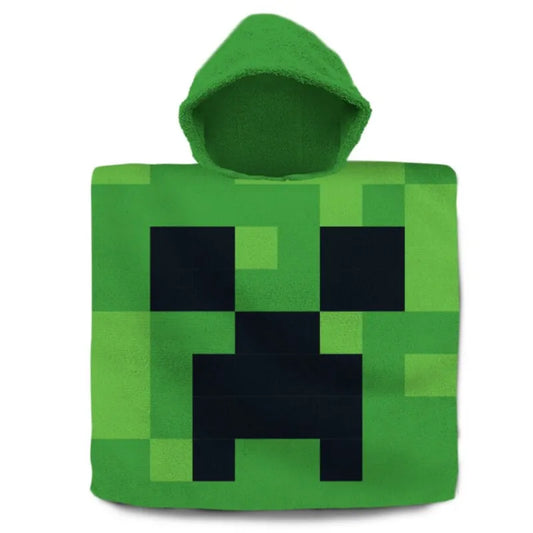 Minecraft Gamer Creeper Kinder Poncho Badeponcho 100% Baumwolle - WS-Trend.de