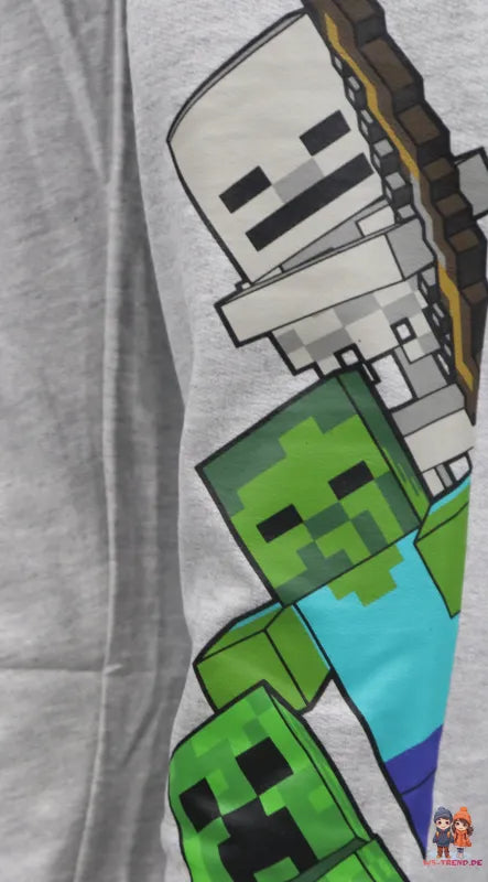 Minecraft Creeper Kinder Jogginghose - WS-Trend.de Enderman Sporthose Hose 116 bis 152 Grau