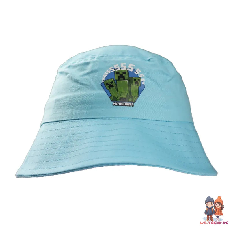 Minecraft Creeper 2er Set Kinder Fischermütze Fischerhut Hut - WS-Trend.de Sommerhut Gr. 52-54