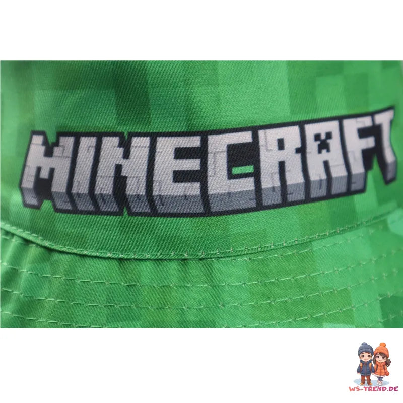 Minecraft Creeper 2er Set Kinder Fischermütze Fischerhut Hut - WS-Trend.de Sommerhut Gr. 52-54