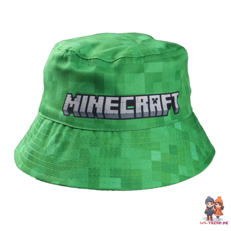 Minecraft Creeper 2er Set Kinder Fischermütze Fischerhut Hut - WS-Trend.de Sommerhut Gr. 52-54