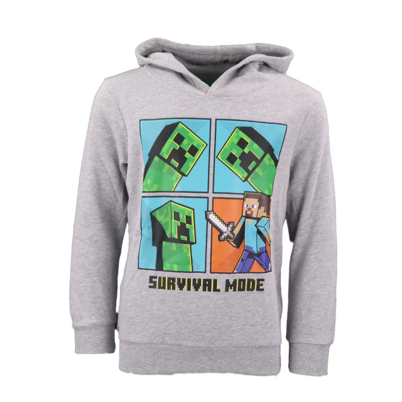Minecraft Creeper Kinder Pullover - WS-Trend.de Gamer Pulli Gr.128 -152 Jungen Grau