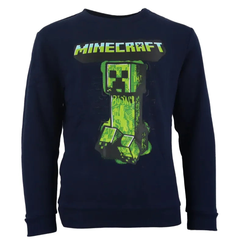 Minecraft Creeper Kinder Pullover - WS-Trend.de Gamer Pulli Gr.116-152 Jungen Schwarz