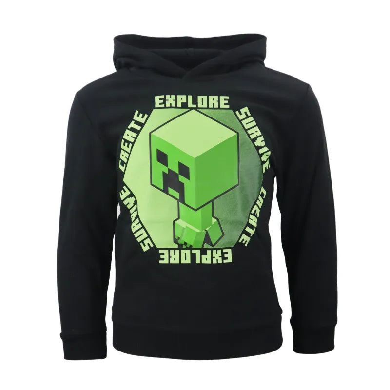 Minecraft Creeper Kinder Pullover WS Trend.de Gamer Pulli Gr.116 152 Jungen Schwarz