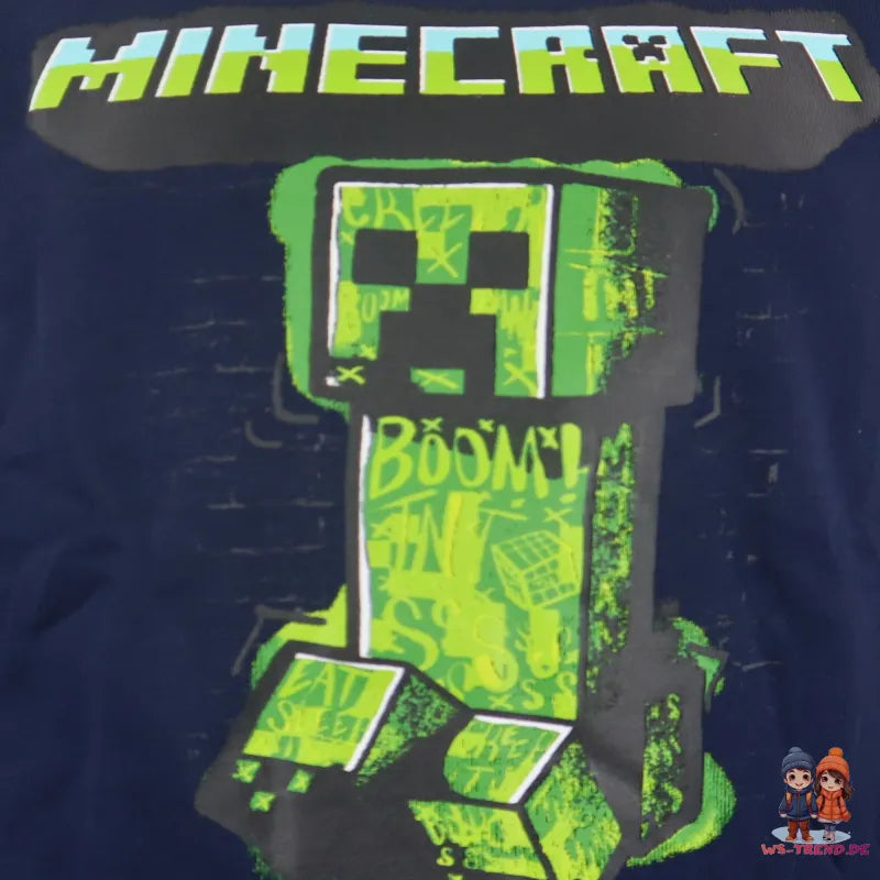 Minecraft Creeper Kinder Pullover - WS-Trend.de Gamer Pulli Gr.116-152 Jungen Schwarz