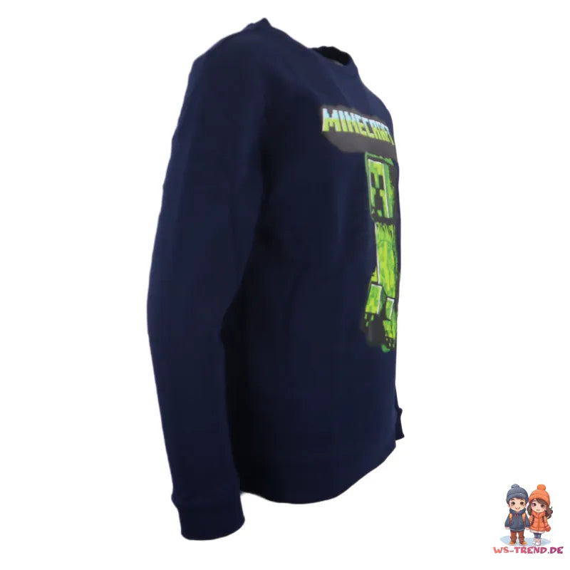 Minecraft Creeper Kinder Pullover - WS-Trend.de Gamer Pulli Gr.116-152 Jungen Schwarz