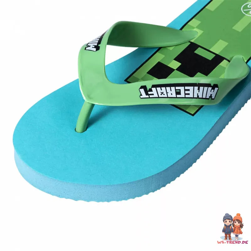 Minecraft Creeper Kinder Zehentrenner Flip Flops - WS-Trend.de Zombie Latschen 26-33
