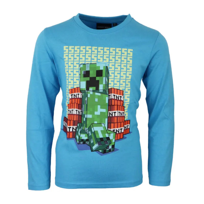 Minecraft Creeper Spieler Gamer Kinder langarm Shirt - WS-Trend.de Gr. 116-152 Baumwolle