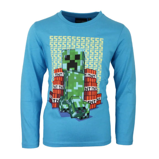 Minecraft Creeper Spieler Gamer Kinder langarm Shirt - WS-Trend.de Gr. 116-152 Baumwolle