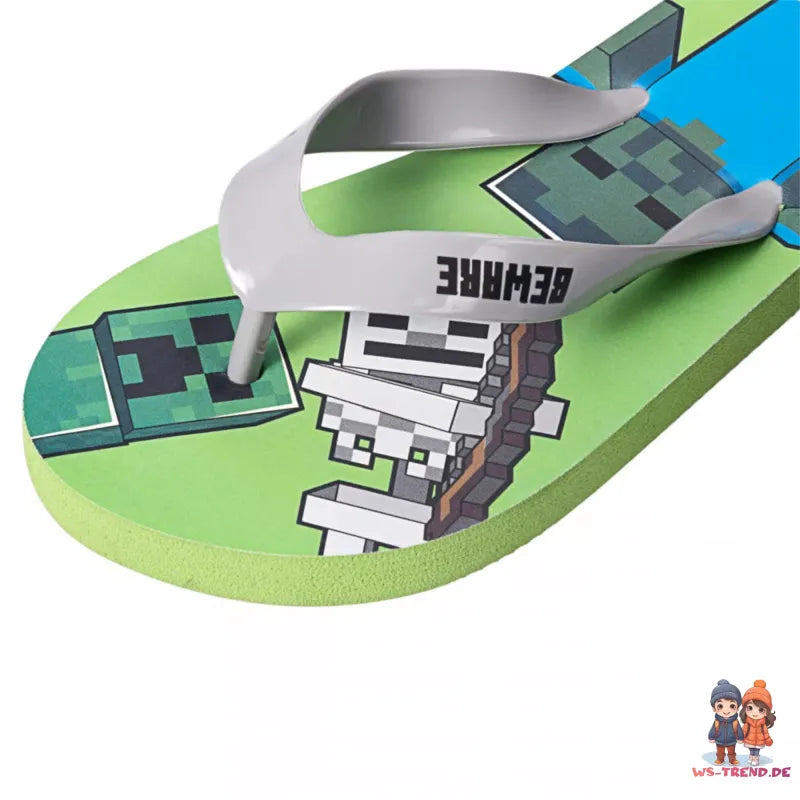 Minecraft Zombie Creeper Kinder Flip Flops - WS-Trend.de Zehentrenner - Latschen 26-33