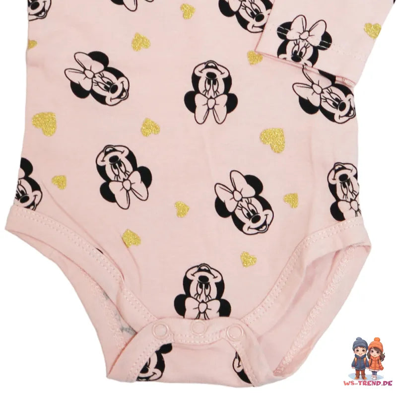 Disney Minnie Maus Baby Kleinkind gestreifter langarm Body Strampler - WS-Trend.de Gr. 68 - 92