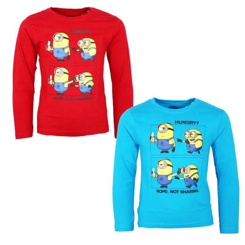 Die Minions Kinder Jungen langarm Shirt Langarmshirt - WS-Trend.de T-Shirt Langarm 104-134 Baumwolle