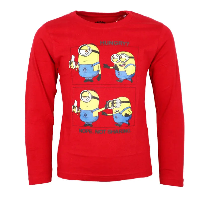 Die Minions Kinder Jungen langarm Shirt Langarmshirt - WS-Trend.de T-Shirt Langarm 104-134 Baumwolle