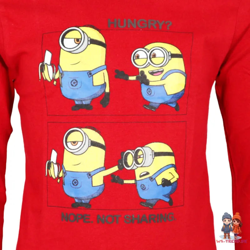 Die Minions Kinder Jungen langarm Shirt Langarmshirt - WS-Trend.de T-Shirt Langarm 104-134 Baumwolle
