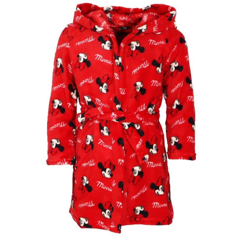 Disney Minnie Maus Kinder Mädchen Fleece Bademantel mit Kapuze - WS-Trend.de Gr. 98 - 128