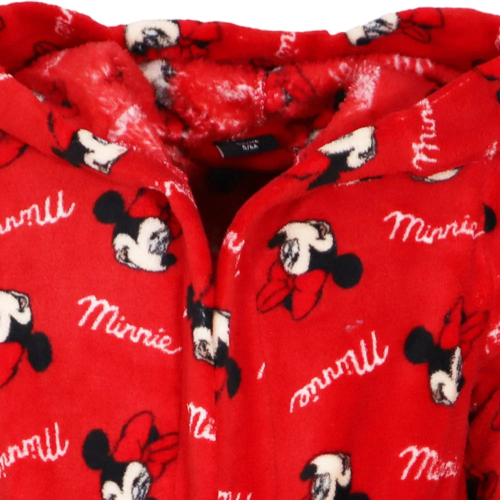 Disney Minnie Maus Kinder Mädchen Fleece Bademantel mit Kapuze - WS-Trend.de Gr. 98 - 128