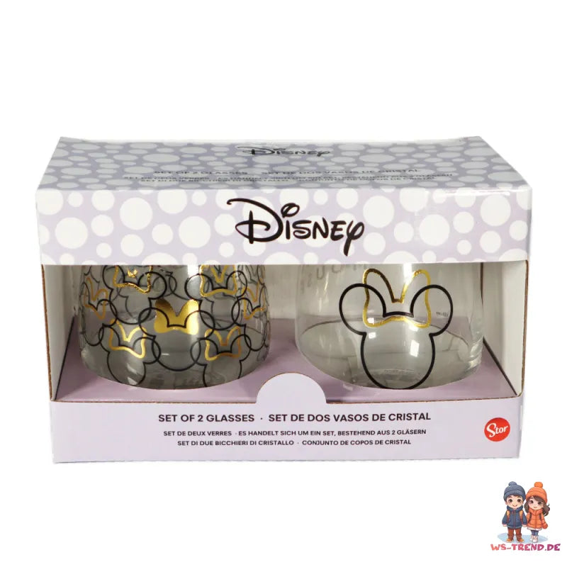 Disney Minnie Maus 2-er Set Gläser Trinkglas 510 ml - WS-Trend.de Geschenkverpackung