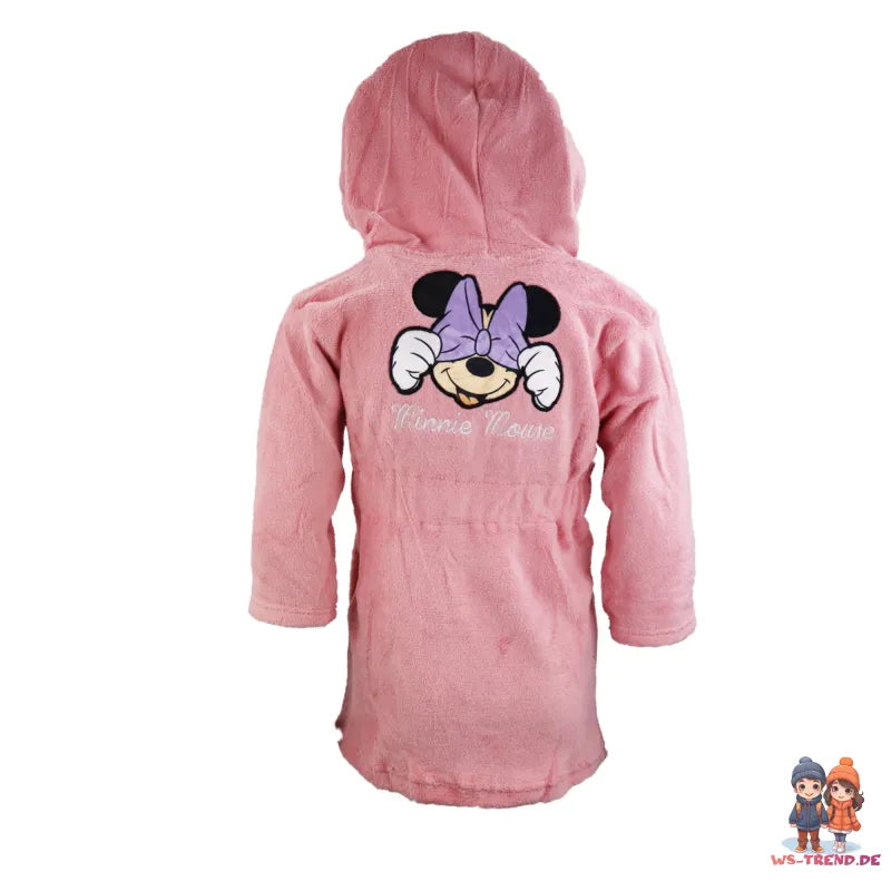 Disney Minnie Maus Kinder Bademantel - WS-Trend.de Mädchen Fleece mit Kapuze Gr. 98 - 128