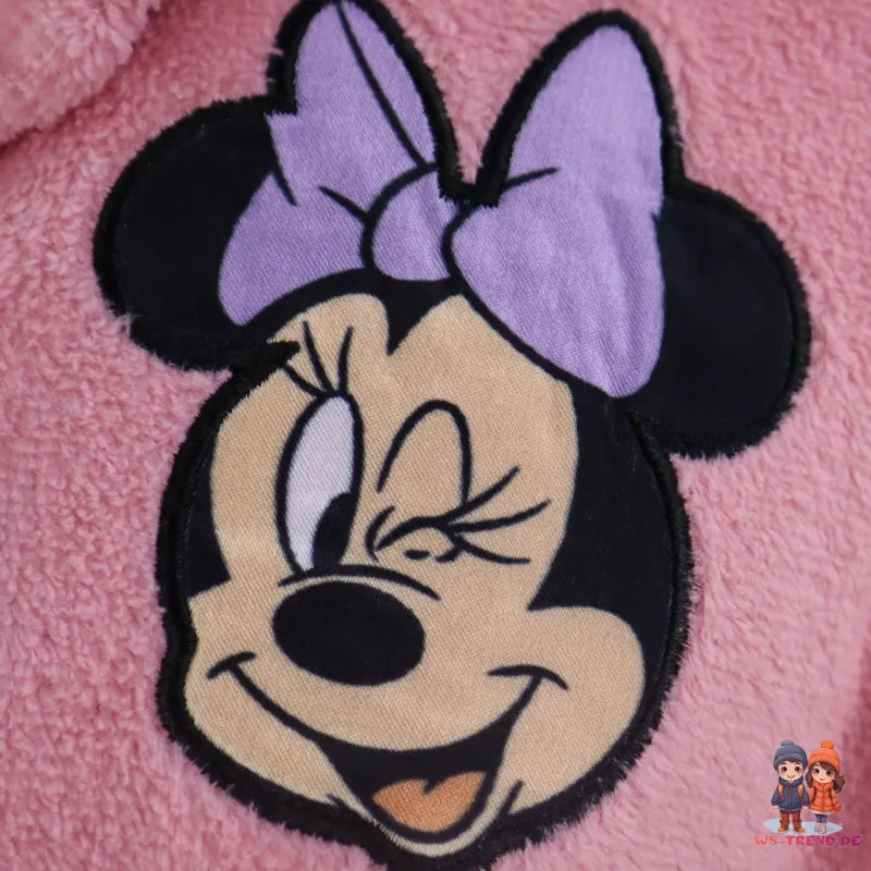 Disney Minnie Maus Kinder Bademantel - WS-Trend.de Mädchen Fleece mit Kapuze Gr. 98 - 128