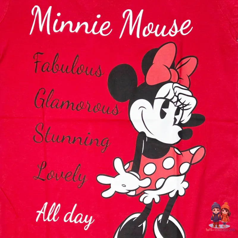 Disney Minnie Maus Damen kurzarm Schlafshirt Nachthemd - WS-Trend.de S-XL Baumwolle