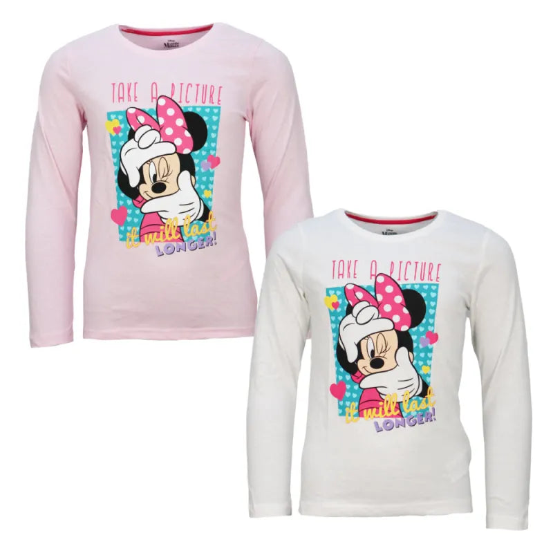 Disney Minnie Maus Kinder Mädchen langarm T-Shirt - WS-Trend.de 98 bis 128 - 100% Baumwolle
