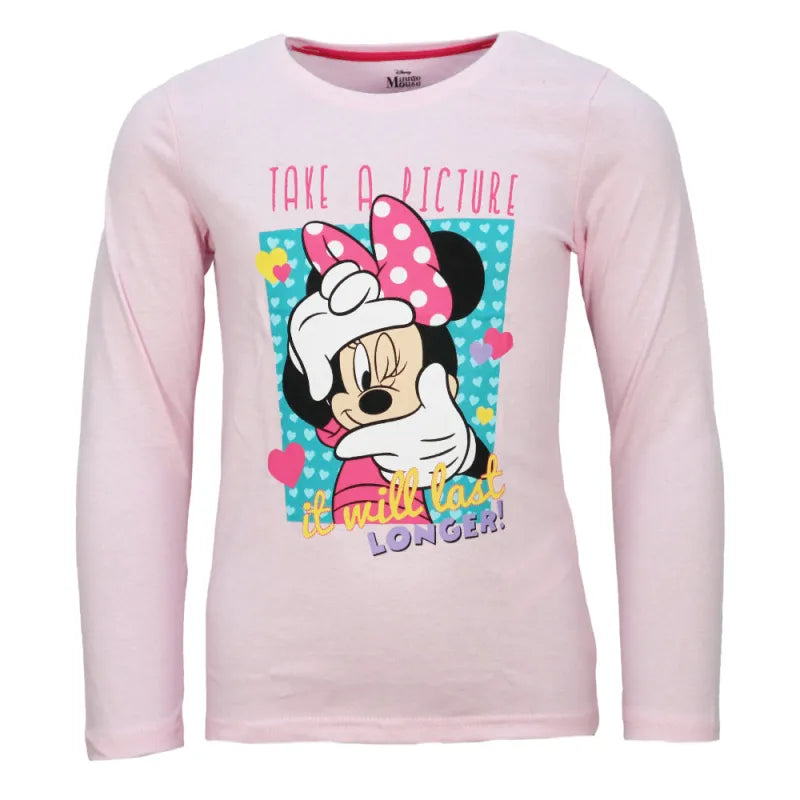 Disney Minnie Maus Kinder Mädchen langarm T-Shirt - WS-Trend.de 98 bis 128 - 100% Baumwolle