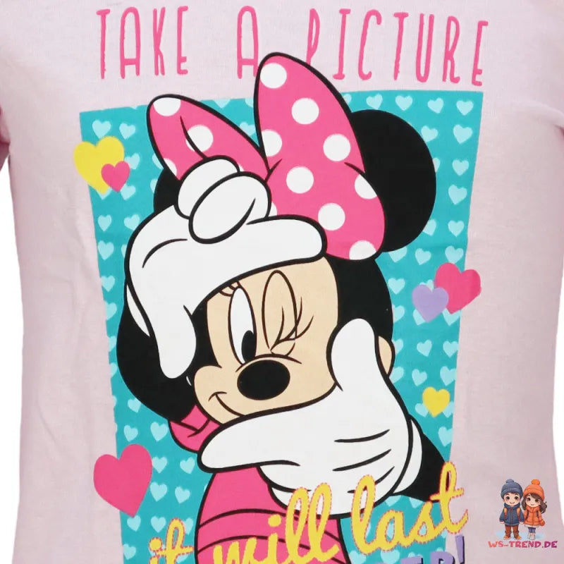 Disney Minnie Maus Kinder Mädchen langarm T-Shirt - WS-Trend.de 98 bis 128 - 100% Baumwolle