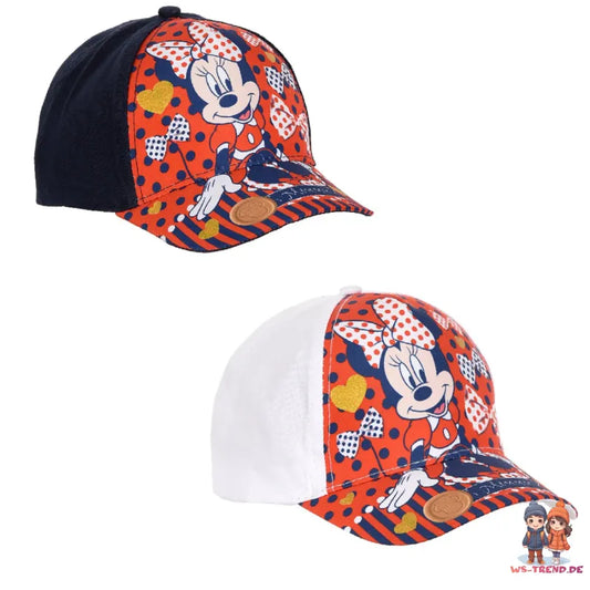 Minnie Maus Schleifen - Kinder Baseball Kappe 52 oder 54 cm - WS-Trend.de Disney Mouse Mädchen Basecap größe - Blau Weiß