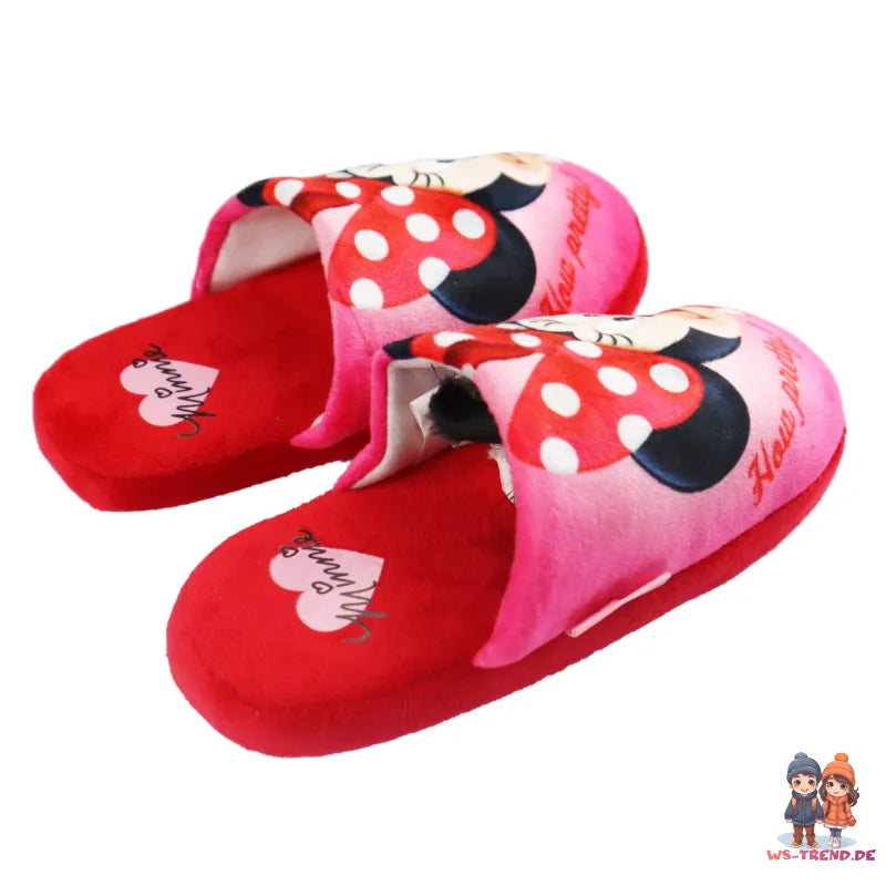 Disney Minnie Maus Kinder Mädchen Hausschuhe Slipper Schlüpfschuhe WS Trend.de 28 35