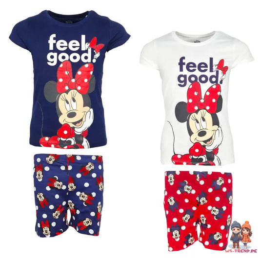 Disney Minnie Maus Kinder kurzarm Schlafanzug Pyjama Shirt Shorts - WS-Trend.de Gr. 104-134 100% Baumwolle
