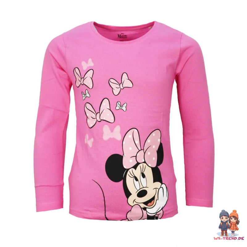 Disney Minnie Maus Mädchen Kinder Schlafanzug Pyjama lang - WS-Trend.de 104 - 134 Baumwolle