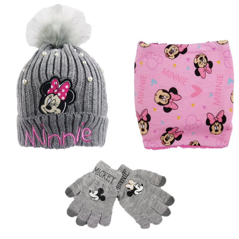 Disney Minnie Maus Set Kinder Herbst Wintermütze Snood plus Handschuhe - WS-Trend.de