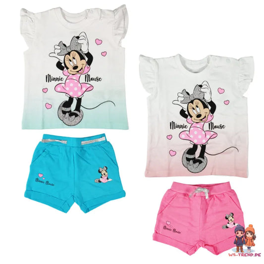 Disney Minnie Maus Mädchen Baby 2 tlg Set Shirt plus Shorts - WS-Trend.de