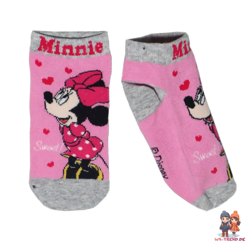 Disney Minnie Maus Sneaker Socken 2er Pack - WS-Trend.de Kinder Kurz - Blau 23 bis 34