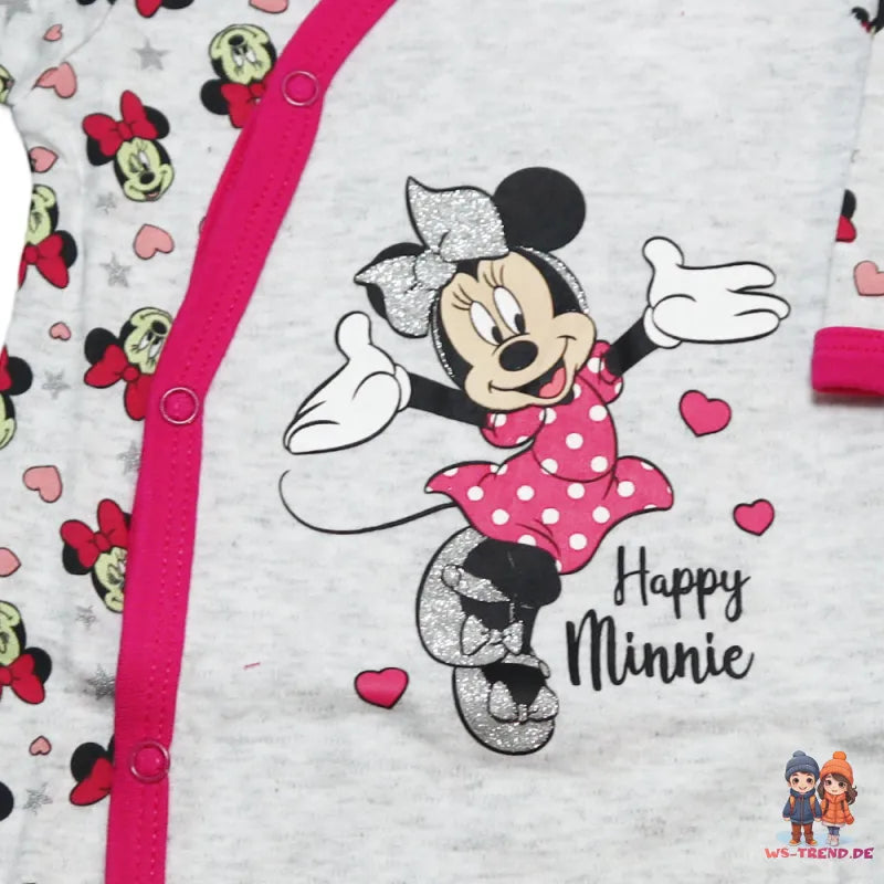 Disney Minnie Maus Baby Kleinkind Strampler Einteiler - WS-Trend.de Gr.56 - 92 Rot Rosa