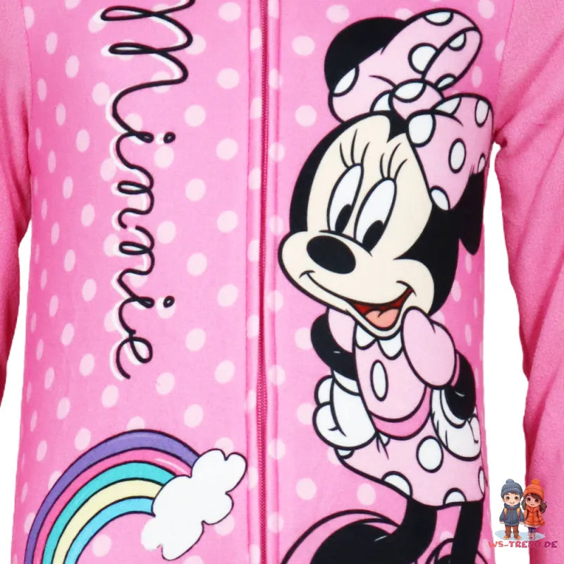 Disney Minnie Maus Kinder Fleece Einteiler Schlafanzug Pyjama - WS-Trend.de Nachtwäsche 92-128