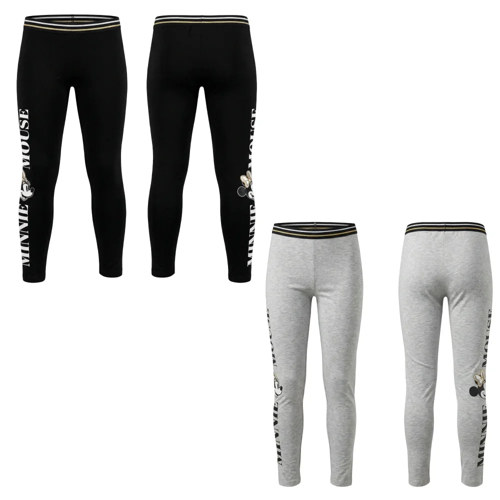 Disney Minnie Maus Mädchen Leggings Hose - WS-Trend.de lang Kinder - Schwarz 104 bis 134