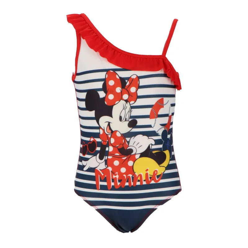 Disney Minnie Maus Streifen Kinder Badeanzug - WS-Trend.de Stripes Mädchen Bademode 98-128