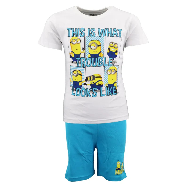 Minions Kinder Schlafanzug Pyjama - WS-Trend.de Die Jungen 98-128 Baumwolle Weiß Grau
