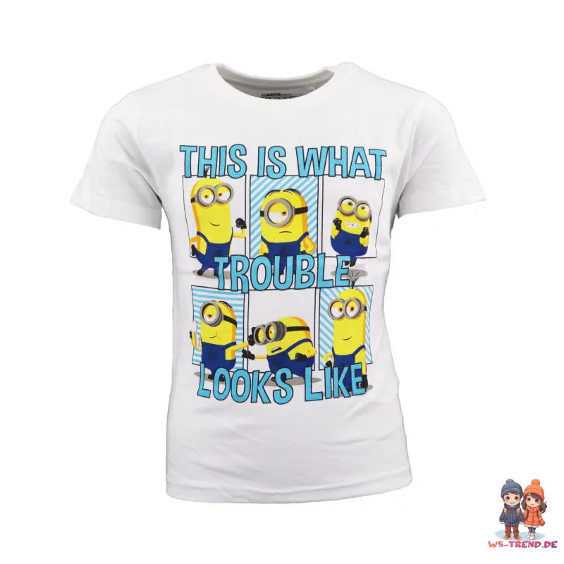Minions Kinder Schlafanzug Pyjama - WS-Trend.de Die Jungen 98-128 Baumwolle Weiß Grau