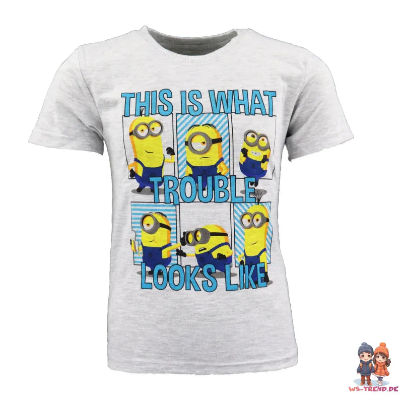 Minions Kinder Schlafanzug Pyjama - WS-Trend.de Die Jungen 98-128 Baumwolle Weiß Grau