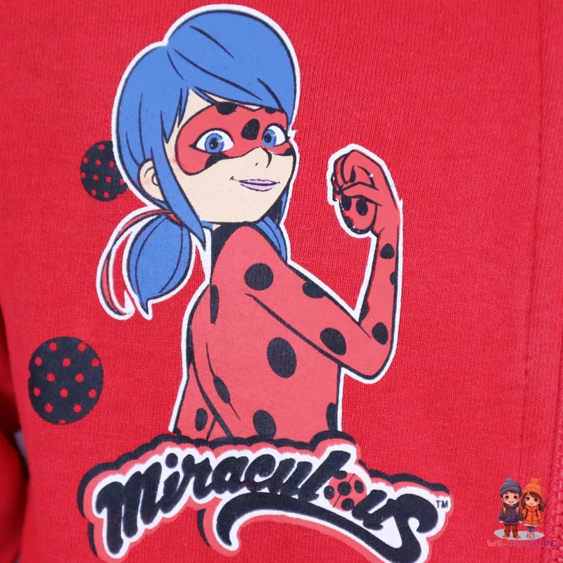 Miraculous Ladybug Kinder Kapuzen Hoodie - WS-Trend.de Fleece Pullover Sweater Rot 110 -140