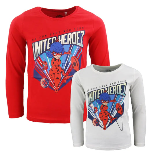 Miraculous Ladybug Tikki Langarmshirt - WS-Trend.de United Heroez Mädchen Kinder Langarm Shirt - 116-146