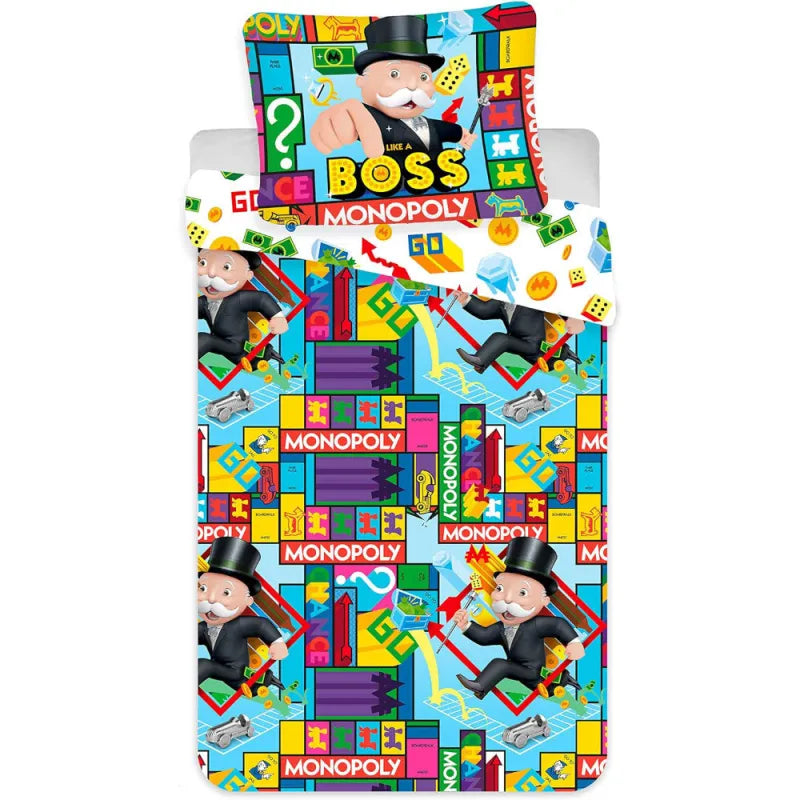 Monopoly Boss Bettwäsche 2tlg Set 135x200 80x80 cm 100% Baumwolle - WS-Trend.de