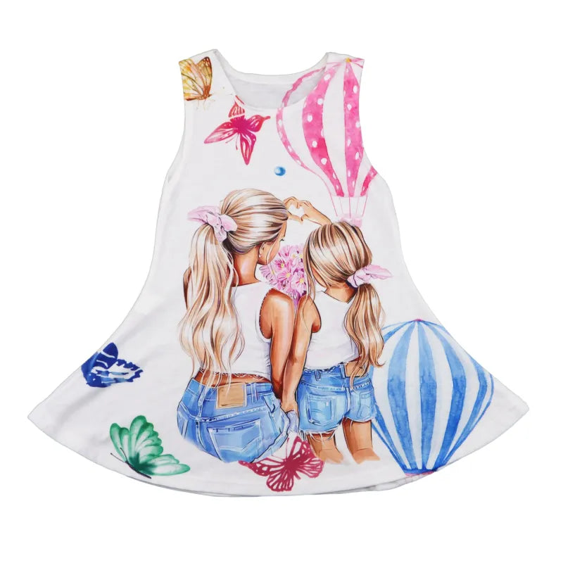 Mutter und Kind Kinder Mädchen Sommerkleid - WS-Trend.de Kleid Festtagskleid Partykleid 104 bis 152